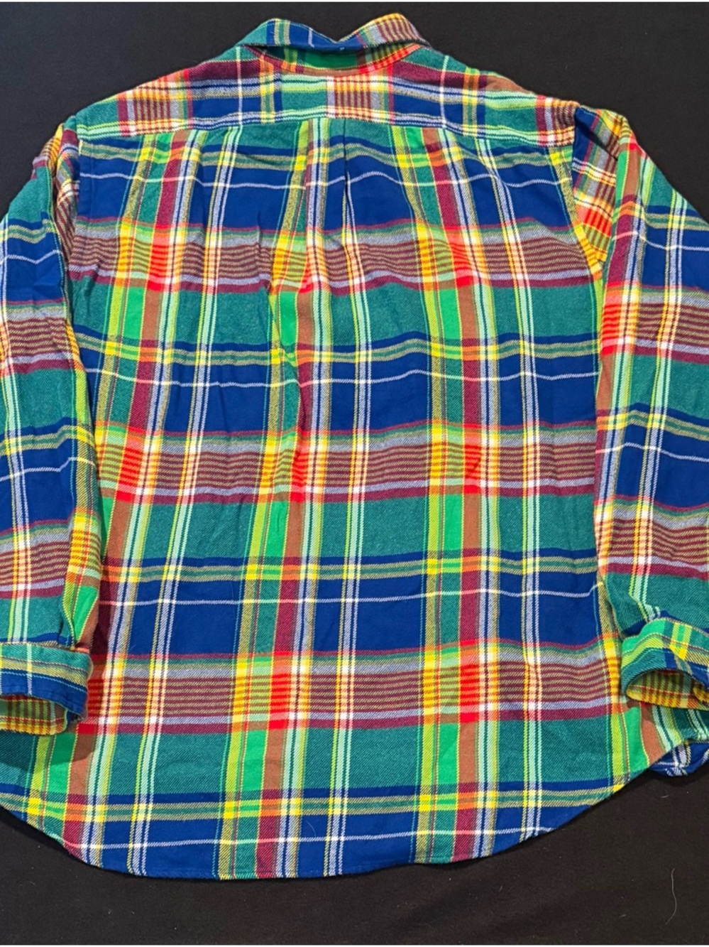 Polo Ralph Lauren Big & Tall Green/Blue Multi Plaid Flannel Mens XXL/TTG - Picture 6 of 6